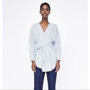 Zara striped long sleeves blouse